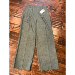 Lafayette 148 Black & White Tweed Wool Blend Wide Leg Pants W/ Cuffs,  Size 10